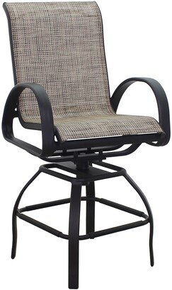 Courtyard Casual Santa Fe Java Aluminum Sling Swivel Balcony Stool