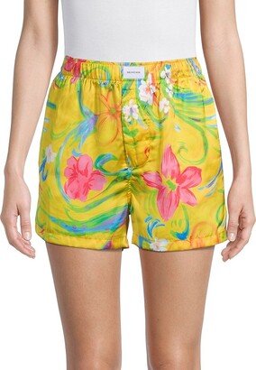 Yellow Floral Pyjama Shorts