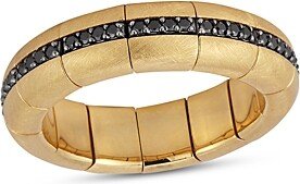 Men's Pura Gold Black Diamond & 18K Yellow Gold Stretch Ring