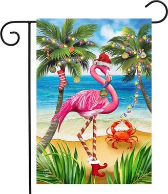 Beach Christmas Yard Sign - Decor Outdoors Flamingo