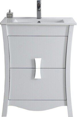 23.54-in. W x 18.03-in. D Modern Birch Wood-Veneer Vanity Base Only In White