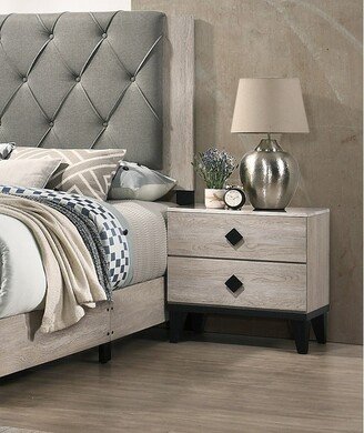 EPOWP Bedroom Furniture Contemporary Look Cream Color Nightstand Drawers Bed Side Table plywood