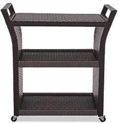 Sparrow & Wren Avalon Outdoor Wicker Bar Cart