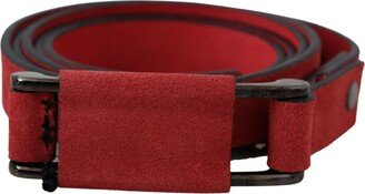 Red Leather Skinny Buckle Fashion Waist Women's Belt