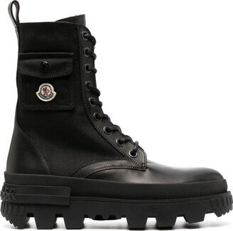 Black Logo Patch Combat Boots