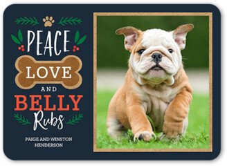 Christmas Cards: Belly Rubs Christmas Card, Black, 5X7, Christmas, Pearl Shimmer Cardstock, Rounded