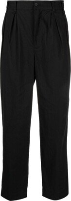 Pintuck-Detail Tapered-Leg Trousers