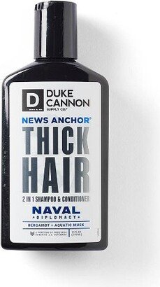 Duke Cannon Supply Co. Duke Cannon News Anchor 2-in-1 Hair Wash - Naval Diplomacy - Shampoo and Conditioner for Men - 10 fl. oz