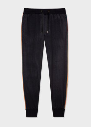 Tapered-Fit Navy Washable Wool 'Signature Stripe' Sweatpants