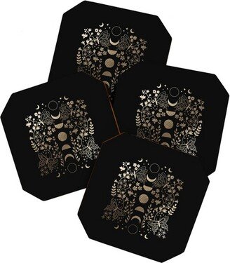 Emanuela Carratoni Spring Moon Phases Set of 4 Coasters