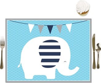 Big Dot Of Happiness Blue Elephant - Party Table Decorations - Boy Party Placemats - Set of 16