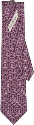 Gancini-print silk tie-AG