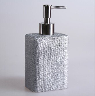 Linen Liquid Soap Dispenser With Manual Pump in Silver Color