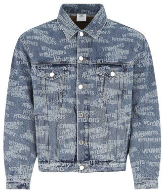 Allover Logo Printed Denim Jacket