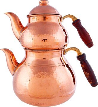 Top Quality Handmade Copper Tea Pot Set Kettle Stovetop Teapot Engraved Hammered