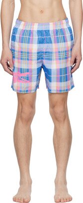 Blue & Pink Check Swim Shorts