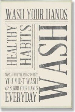 Home Decor Wash Your Hands Typography Bathroom Art Collection