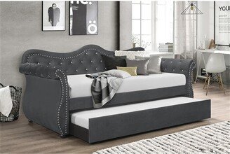 Upholstered Velvet Wood Daybed