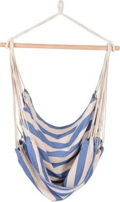 Boho Breeze Swinging Bungalow Hammock Chair - Hampton Blue Stripe - Blue Wave