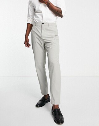 slim fit suit pants with technical fabric in light gray