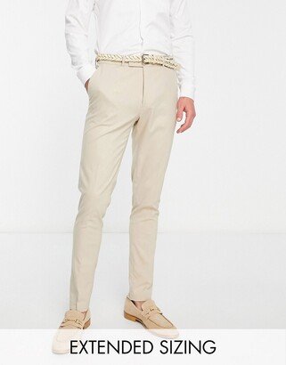 skinny suit trousers in stone