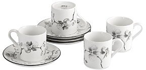 Black Orchid Demitasse Set, Service for 4