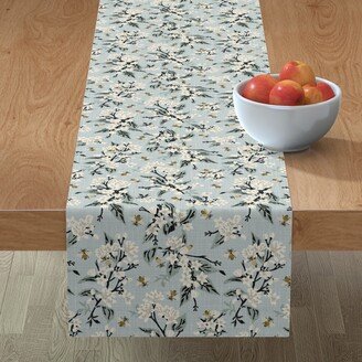 Table Runners: Flowers & Bees Table Runner, 72X16, Blue