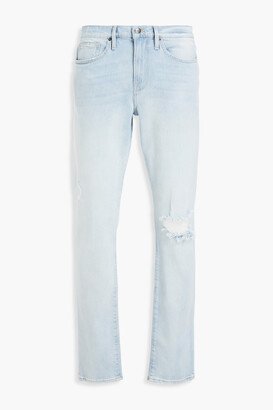 Skinny-fit distressed denim jeans-AA
