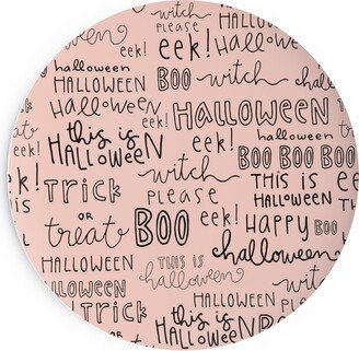 Salad Plates: Halloween Words - Black Salad Plate, Pink