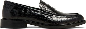 VINNY'S Crocodile-Effect Leather Loafers