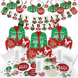 Big Dot of Happiness Ugly Sweater - Holiday and Christmas Party Supplies - Banner Decoration Kit - Fundle Bundle