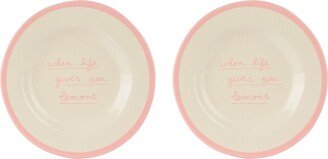 Laetitia Rouget Pink 'When Life Gives You Lemons' Dessert Plate Set