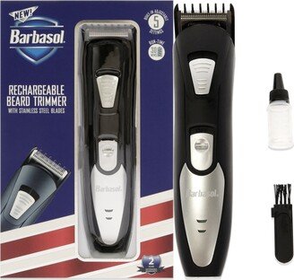 Rechargeable Beard Trimmer by Barbasol for Men - 3 Pc Shaver, Cleaning Brush, Blade Oil