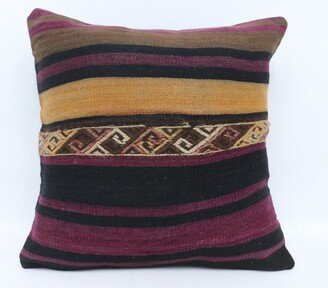 Turkish Pillow, Throw Pillow Covers, Purple Cushion, Striped Textured Cushion Case, Soft 6527