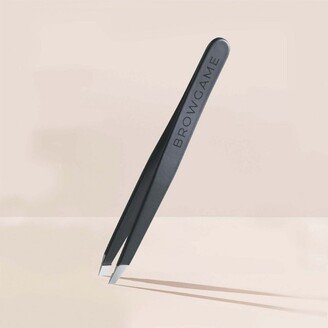 Browgame Signature Slanted Tweezer - Tweezers for Fine Hair - Blackout - 1 pc