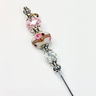 Pink Cake Tester, Personalized Bakers Gift, Glass Beaded Skewer, Individual