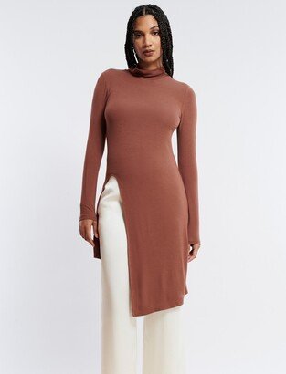 Asymmetrical Turtleneck Top