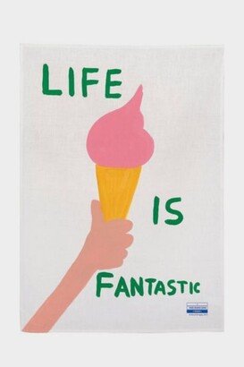 Life Is Fantastic Tea Towel x David Shrigley