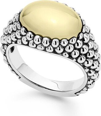 High Bar Caviar Oval Ring