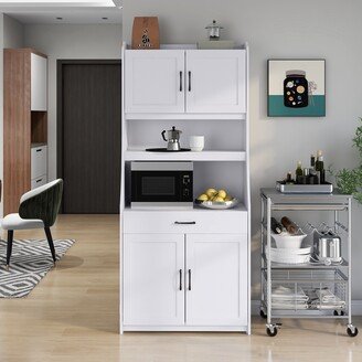 Pantry Cabinet Storage Buffet with Doors - N/A