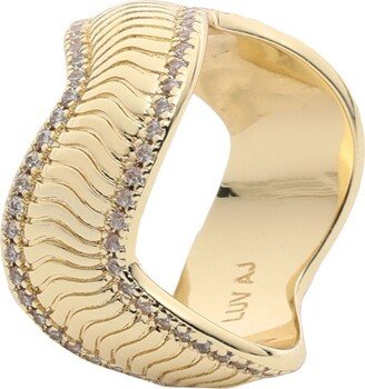 The Wavey Snake Chain Ring- Gold Ring Gold