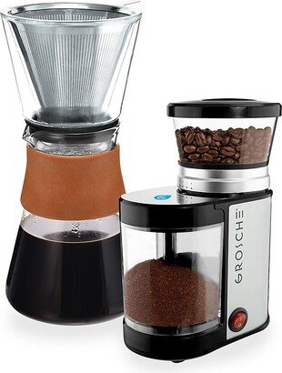 Amsterdam Pour Over Coffee Maker & Bremen Burr Coffee Grinder Gift Set