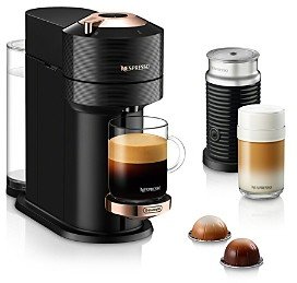 Vertuo Next Premium Coffee and Espresso Maker by DeLonghi with Aeroccino Milk Frother, Black Rose Gold