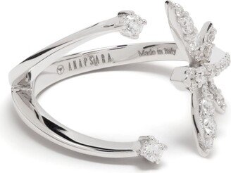 18kt white gold Micro Dragonfly diamond ring