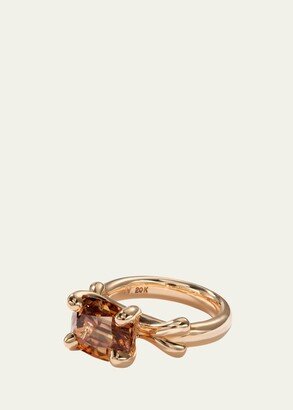 Nak Armstrong 20k Rose Gold Zircon Single Lotus Ring