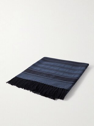 Fringed Striped Cotton-Terry Beach Towel