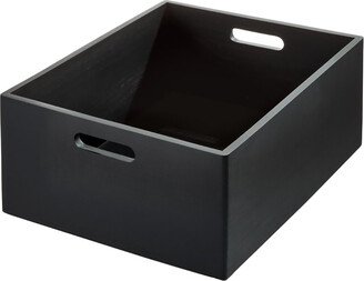 THE HOME EDIT X-Large Wooden Bin Onyx