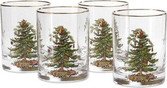 Christmas Tree DOF Glasses, Set of 4 - 14 oz.