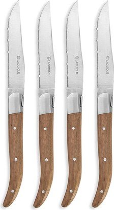 Au Nain 4-Piece Ash Wood & Stainless Steel Steak Knives Set