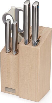 Elevate Fusion 5-Piece Knife, Cleaver and Scissor Set with Beechwood Block